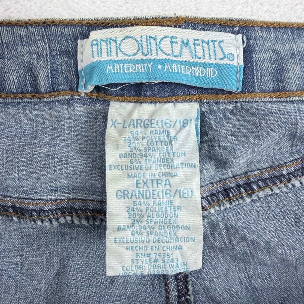 Y2K Announcements Maternity Embellished Bug Embroidered Jeans XL 16/18 - Picture 3 of 8